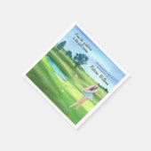 Waterverf Gepensioneerde Golfvrouwen op Golfbaan Servet (Hoek)