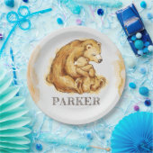 Waterverf gepersonaliseerd Beer Papieren Bordje (Feest)