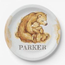Waterverf gepersonaliseerd Beer Papieren Bordje