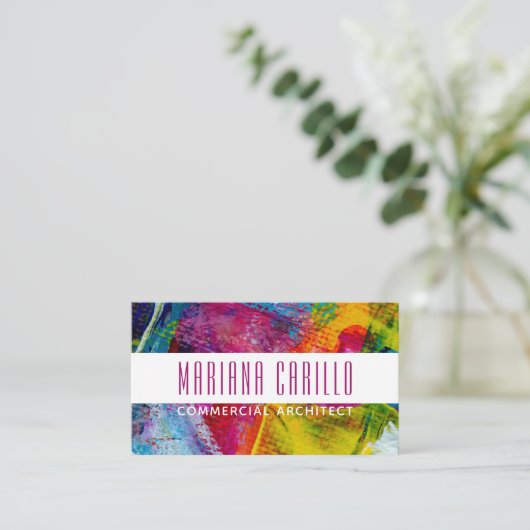 Waterverf Gepersonaliseerde Abstracte standaard Visitekaartje (Staand voorkant)