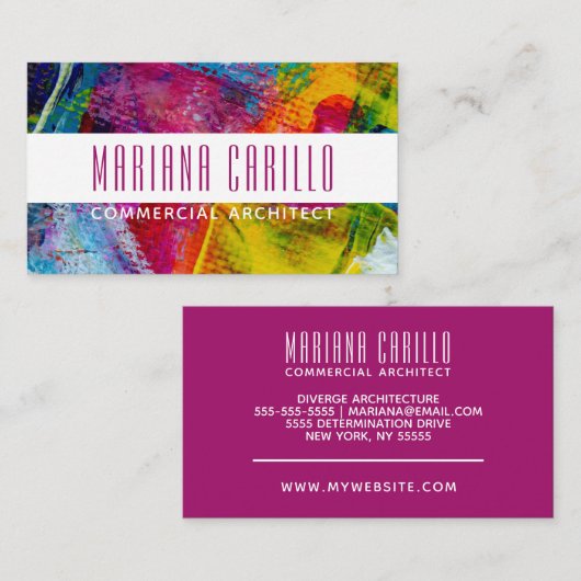 Waterverf Gepersonaliseerde Abstracte standaard Visitekaartje (Voorkant / Achterkant)
