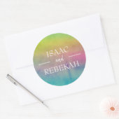 Waterverf gepersonaliseerde bruiloft ronde sticker (Envelop)