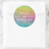 Waterverf gepersonaliseerde bruiloft ronde sticker (Tas)