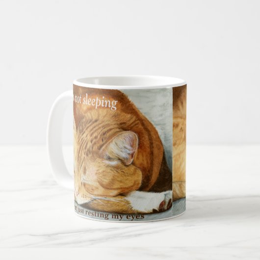 Waterverf Gepersonaliseerde Ginger Cat Mok (Voorkant links)