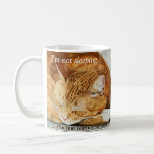 Waterverf Gepersonaliseerde Ginger Cat Mok (Links)
