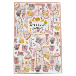 Waterverf gepersonaliseerde herfst Thanksgiving Medium Cadeauzakje