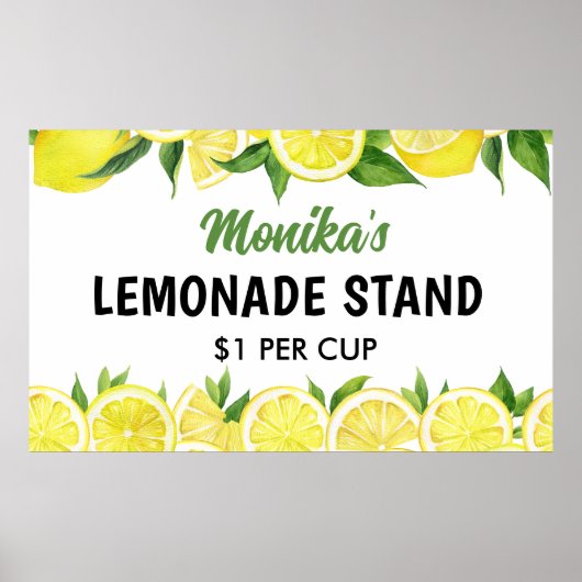 Waterverf gepersonaliseerde limonade stand poster (Voorkant)