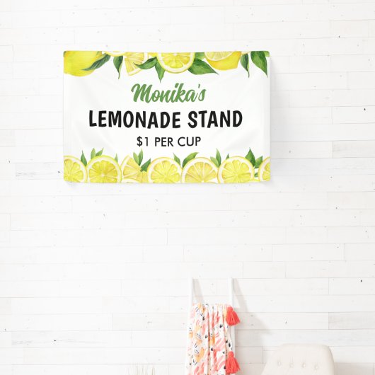 Waterverf gepersonaliseerde limonade stand spandoek (Insitu)