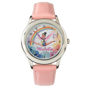 Waterverf Gepersonaliseerde Schattigee gymnastiek  Horloge