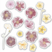 Waterverf geperste bloemen verven sticker (Voorkant)