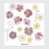 Waterverf geperste bloemen verven sticker (Vel)