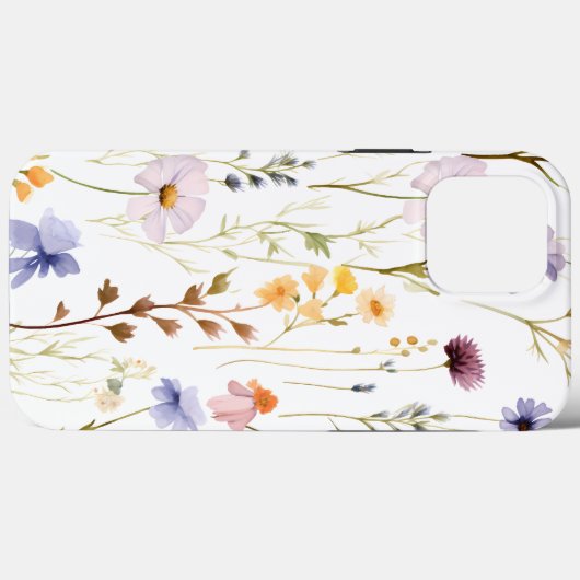Waterverf geperste gedroogde wilde bloemen Case-Mate iPhone case (Achterkant (horizontaal))