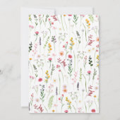 Waterverf geperste wilde bloemen Weddenschap Kaart (Achterkant)