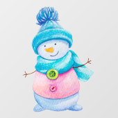 Waterverf Gepilde Winter Snowman Business Window Raamsticker (Vel)