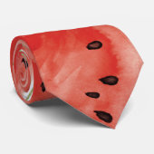 Waterverf Gepilde zomerwatermeloen Stropdas (Opgerold)