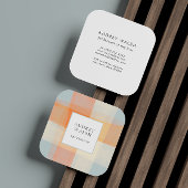 Waterverf Geplakt Oranje Cream Blue professional Vierkante Visitekaartje