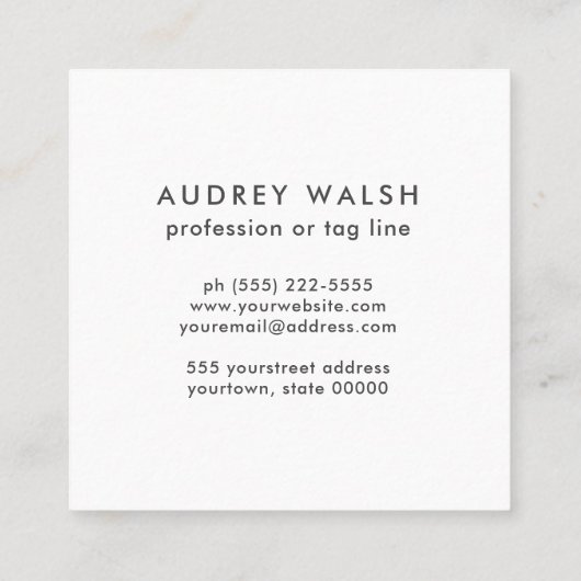 Waterverf Geplakt Oranje Cream Blue professional Vierkante Visitekaartje (Achterkant)