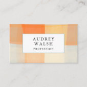 Waterverf Geplakt Oranje Cream Blue professional Visitekaartje (Voorkant)