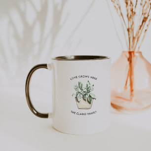Waterverf Gepotde Plant Persoonlijke Koffiemok Mok