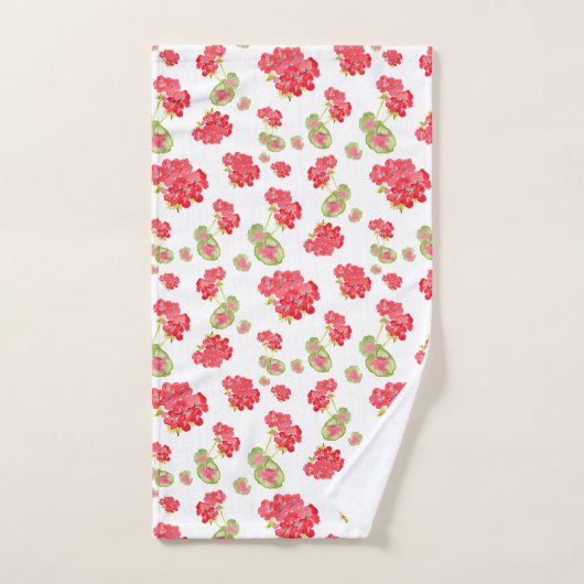 Waterverf Geraniums Pattern Bad Handdoek (Handdoek)