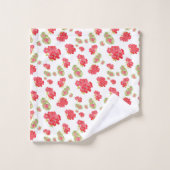 Waterverf Geraniums Pattern Bad Handdoek (Wasdoekje)