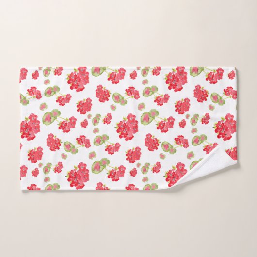 Waterverf Geraniums Pattern Bad Handdoek (Handdoek)