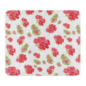 Waterverf Geraniums Pattern Snijplank (Voorkant)