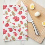 Waterverf Geraniums Pattern Theedoek (Quarter Fold)