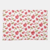 Waterverf Geraniums Pattern Theedoek (Horizontaal)