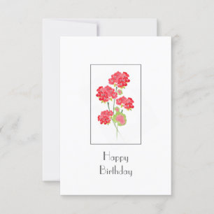 Waterverf Geraniums Stems Kaart