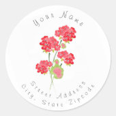 Waterverf Geraniums Stems label (Voorkant)