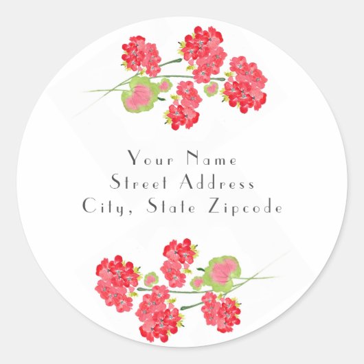 Waterverf Geraniums Stems labels (Voorkant)