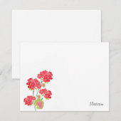 Waterverf Geraniums Stems Notitiekaartje (Voorkant / Achterkant)