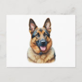 Waterverf German Shepherd Briefkaart (Voorkant)