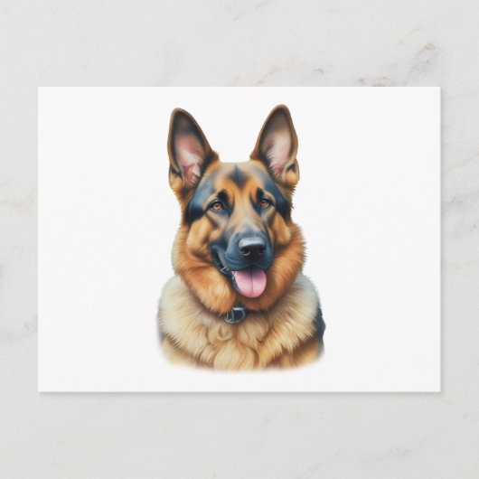 Waterverf German Shepherd Briefkaart (Voorkant)