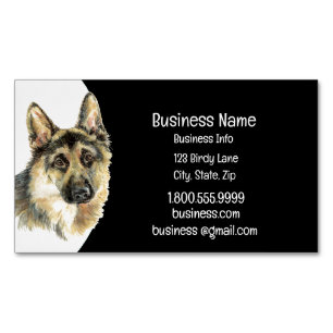 Waterverf German Shepherd Dog Animal Pet Business Magnetisch Visitekaartje