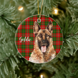Waterverf German Shepherd Dog Personalized Keramisch Ornament