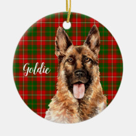 Waterverf German Shepherd Dog Personalized Keramisch Ornament