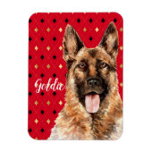 Waterverf German Shepherd Dog Personalized Magneet (Verticaal)