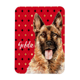 Waterverf German Shepherd Dog Personalized Magneet