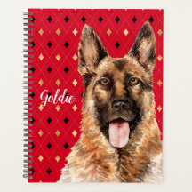 Waterverf German Shepherd Dog Personalized