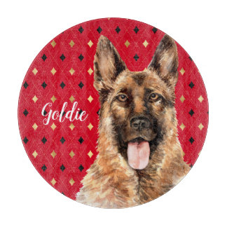 Waterverf German Shepherd Dog Personalized Snijplank