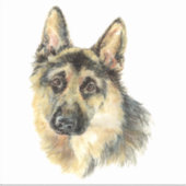 Waterverf German Shepherd Dog Pet Animal Sticker (Voorkant)