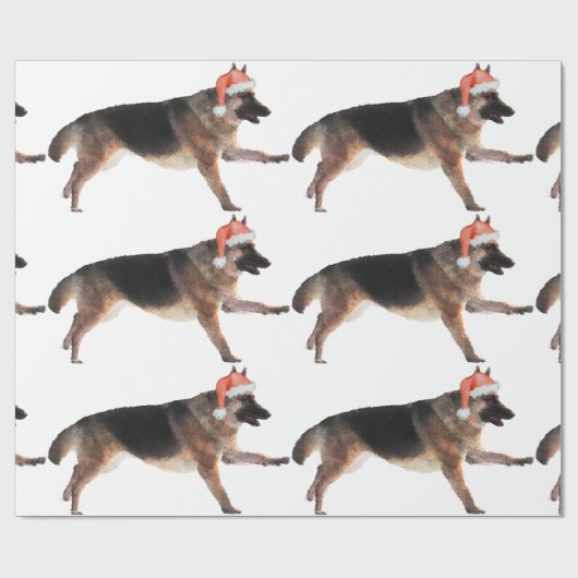 Waterverf German Shepherd Holiday Cadeaupapier (Vlak)