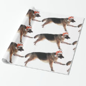 Waterverf German Shepherd Holiday Cadeaupapier (Uitgerold)