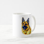 Waterverf German Shepherd Koffiemok (Voorkant rechts)