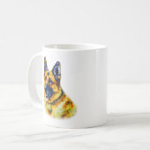 Waterverf German Shepherd Koffiemok (Voorkant links)