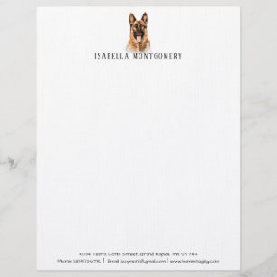 Waterverf German Shepherd Letterhead Briefhoofd