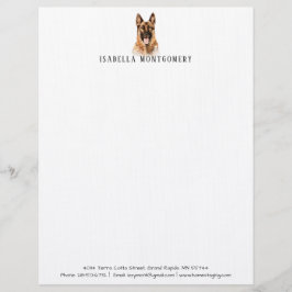 Waterverf German Shepherd Letterhead Briefhoofd