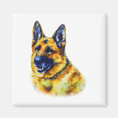 Waterverf German Shepherd Magneet (Voorkant)